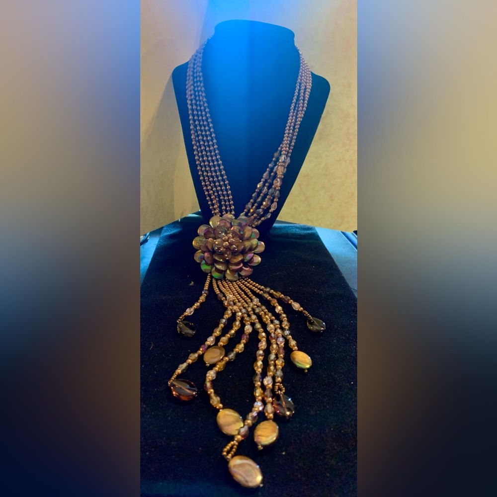 Joan Rivers vintage large flower statement necklace